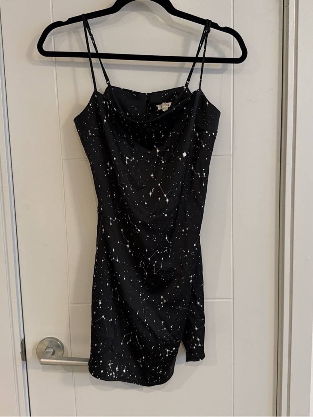 Garage Black Mini Dress with White Starry Print